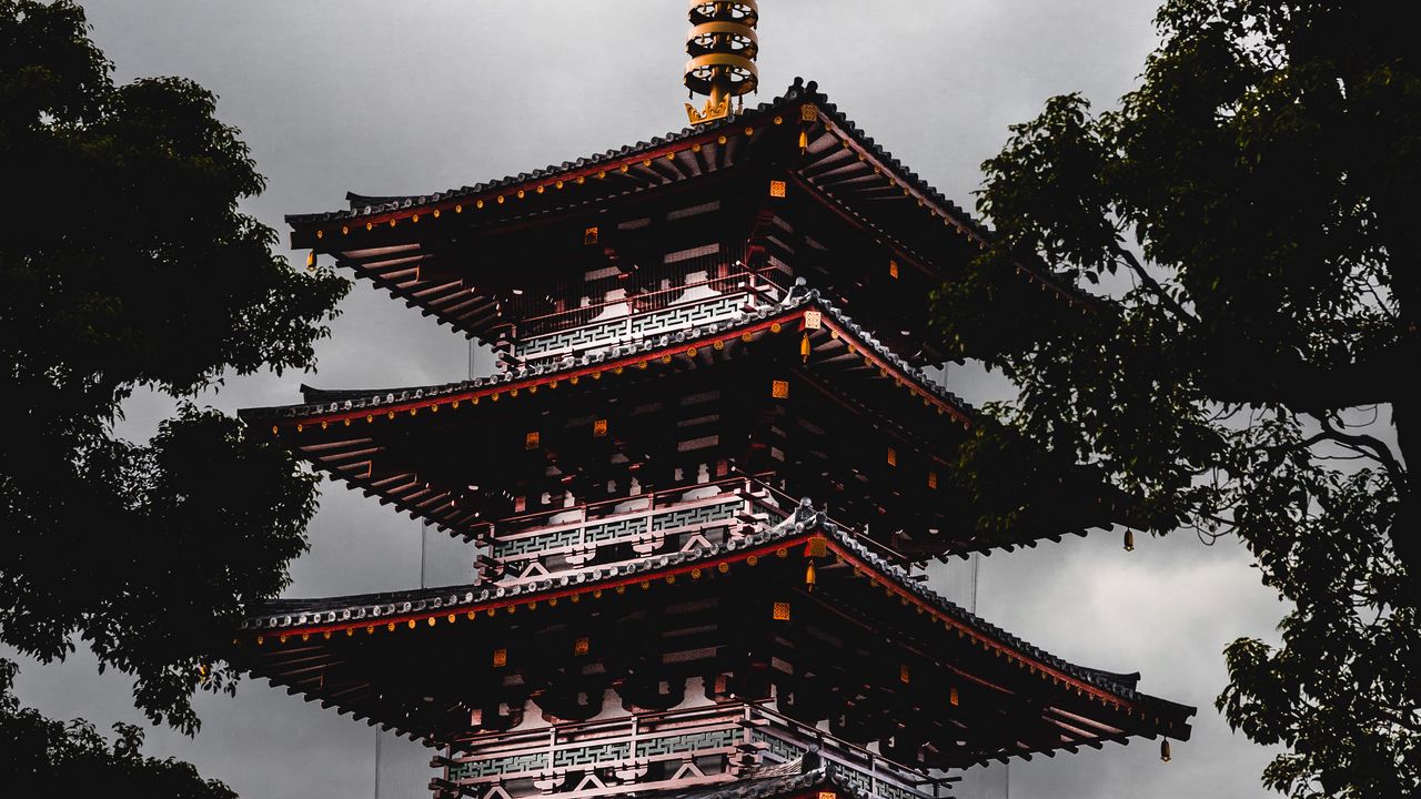Wallpaper pagoda, building, temple, architecture, oriental