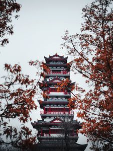 Preview wallpaper pagoda, building, temple, architecture, trees