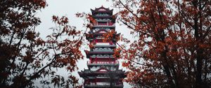 Preview wallpaper pagoda, building, temple, architecture, trees