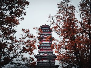 Preview wallpaper pagoda, building, temple, architecture, trees