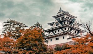 Preview wallpaper pagoda, building, trees, autumn