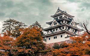 Preview wallpaper pagoda, building, trees, autumn