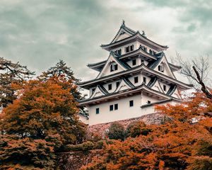 Preview wallpaper pagoda, building, trees, autumn