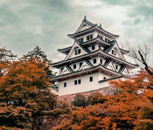 Preview wallpaper pagoda, building, trees, autumn