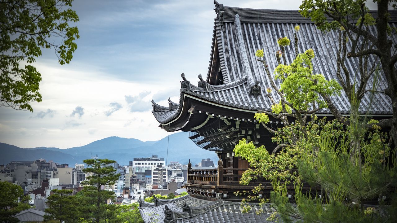 Wallpaper pagoda, buildings, architecture, branches