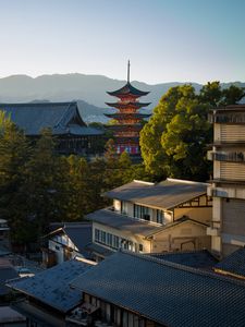 Preview wallpaper pagoda, buildings, roofs, city, architecture, japan