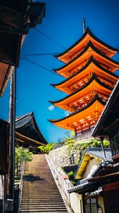 Preview wallpaper pagoda, buildings, steps, architecture, sky