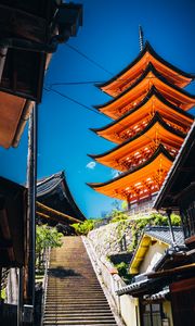 Preview wallpaper pagoda, buildings, steps, architecture, sky