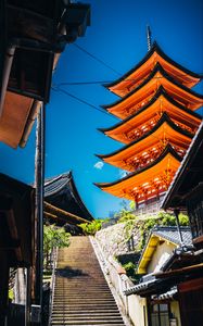 Preview wallpaper pagoda, buildings, steps, architecture, sky