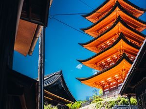 Preview wallpaper pagoda, buildings, steps, architecture, sky