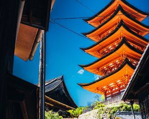 Preview wallpaper pagoda, buildings, steps, architecture, sky