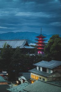 Preview wallpaper pagoda, houses, roofs, buildings, architecture, japan