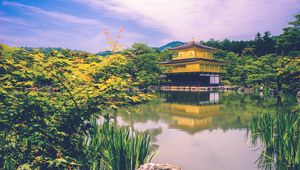 Preview wallpaper pagoda, lake, architecture, building, temple, oriental