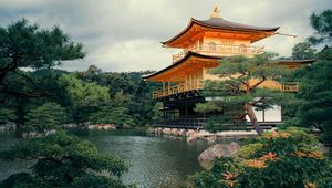 Preview wallpaper pagoda, pond, architecture, japan