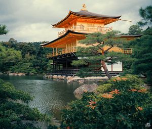 Preview wallpaper pagoda, pond, architecture, japan