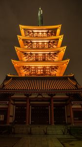 Preview wallpaper pagoda, roof, glow, japan