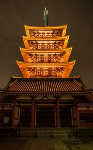Preview wallpaper pagoda, roof, glow, japan