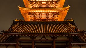 Preview wallpaper pagoda, roof, glow, japan