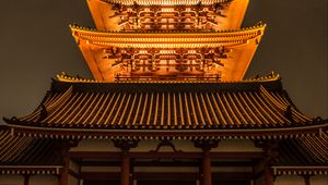 Preview wallpaper pagoda, roof, glow, japan