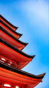 Preview wallpaper pagoda, roof, sky, architecture, red