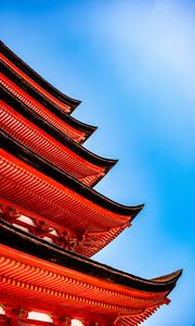 Preview wallpaper pagoda, roof, sky, architecture, red