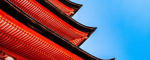 Preview wallpaper pagoda, roof, sky, architecture, red