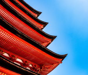 Preview wallpaper pagoda, roof, sky, architecture, red