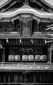 Preview wallpaper pagoda, roof, wooden, black and white, architecture