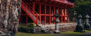 Preview wallpaper pagoda, stairs, building, architecture, asia