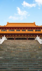 Preview wallpaper pagoda, stairs, building, architecture