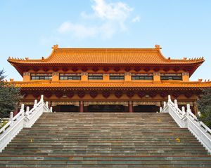 Preview wallpaper pagoda, stairs, building, architecture