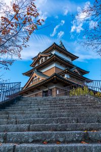 Preview wallpaper pagoda, temple, architecture, stairs, rise