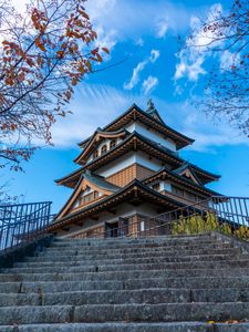 Preview wallpaper pagoda, temple, architecture, stairs, rise