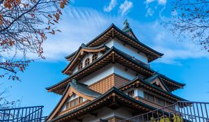 Preview wallpaper pagoda, temple, architecture, stairs, rise