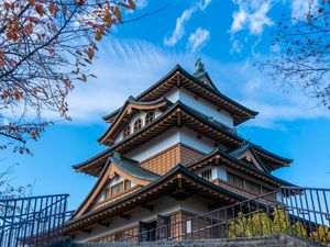 Preview wallpaper pagoda, temple, architecture, stairs, rise