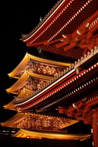 Preview wallpaper pagoda, temple, architecture, backlight, dark