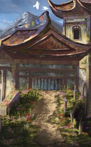 Preview wallpaper pagoda, temple, building, path, art