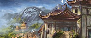 Preview wallpaper pagoda, temple, building, path, art