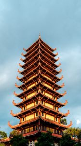Preview wallpaper pagoda, temple, building, architecture, bottom view
