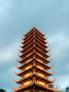 Preview wallpaper pagoda, temple, building, architecture, bottom view