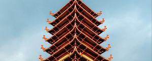 Preview wallpaper pagoda, temple, building, architecture, bottom view