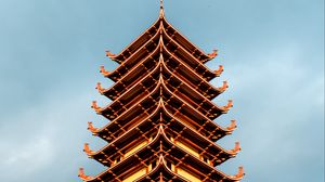 Preview wallpaper pagoda, temple, building, architecture, bottom view