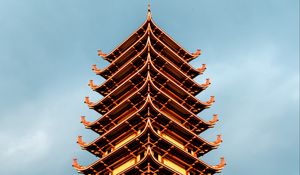 Preview wallpaper pagoda, temple, building, architecture, bottom view