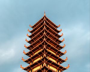 Preview wallpaper pagoda, temple, building, architecture, bottom view