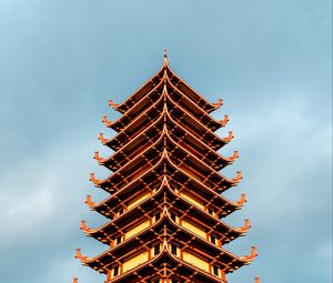 Preview wallpaper pagoda, temple, building, architecture, bottom view