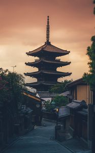 Preview wallpaper pagoda, temple, buildings, china, street