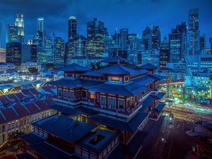 Preview wallpaper pagoda, temple, buildings, city, architecture