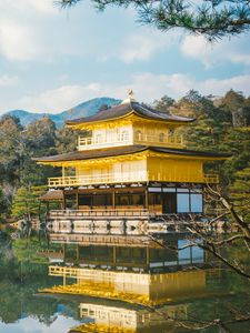 Preview wallpaper pagoda, temple, lake, trees