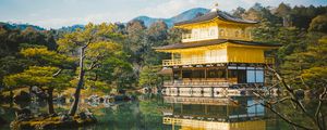 Preview wallpaper pagoda, temple, lake, trees