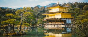 Preview wallpaper pagoda, temple, lake, trees